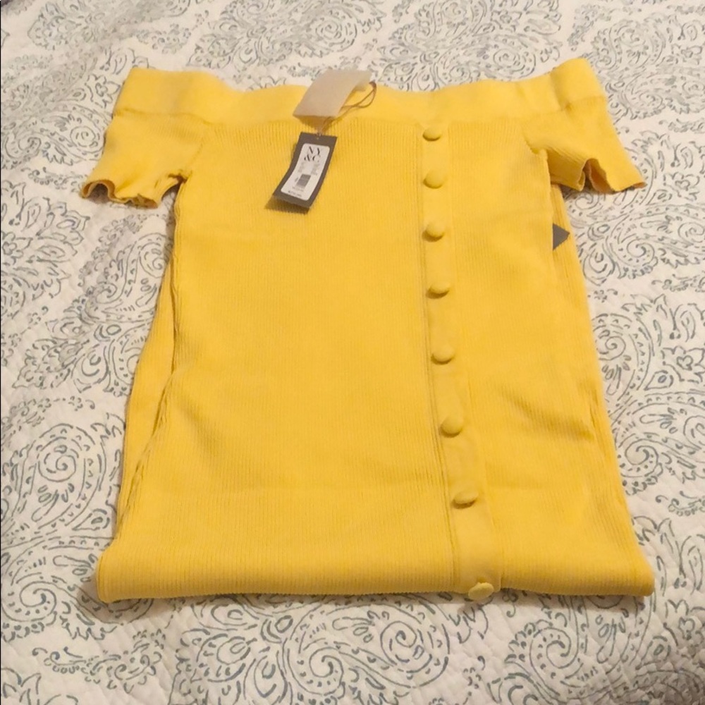 EVA MENDES FOR NY&CO YELLOW DRESS SIZE M NWT